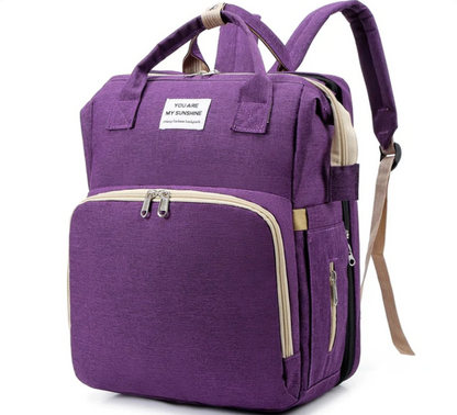 Purple diaper bag sales backpack